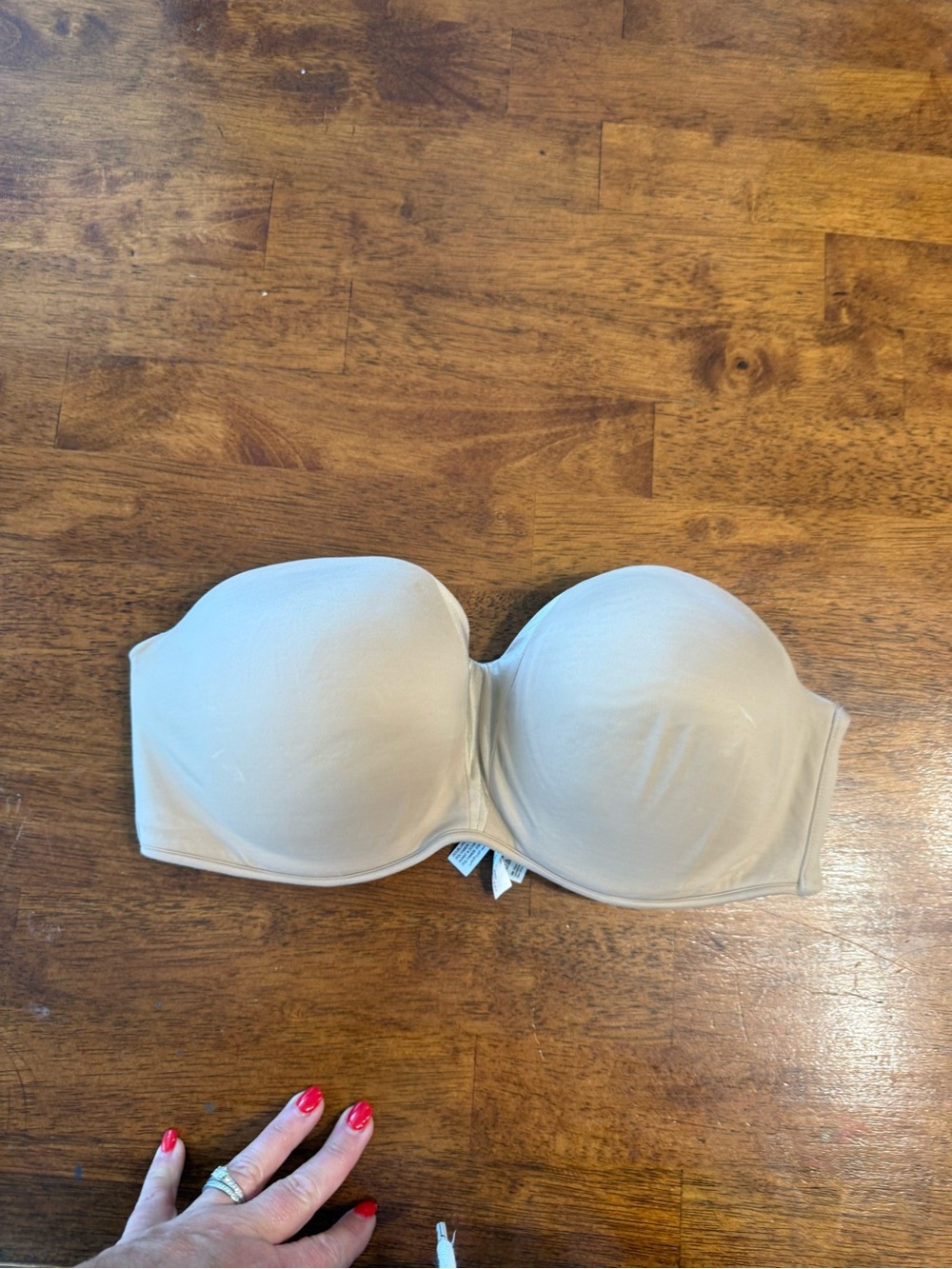 Soma Stunning Starlet Strapless Underwire Bra Nude Tan Beige 38D missing straps